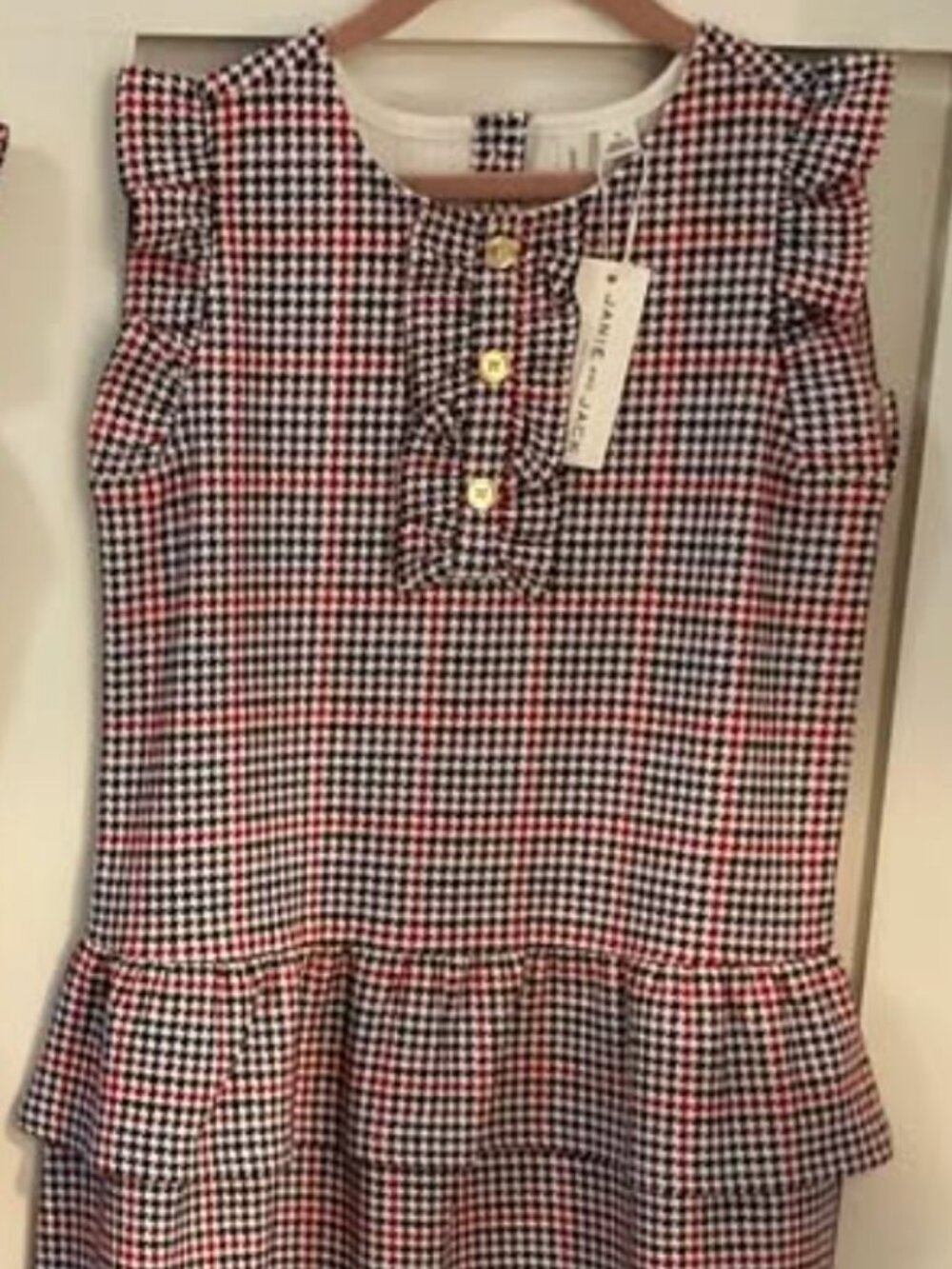 Janie and Jack Houndstooth Girls Dresses w/Ruffles, Sizes: 10 & 12, NWT - Picture 2 of 4